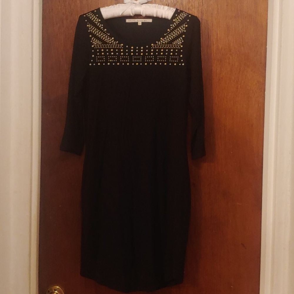 Black dress with gold studs